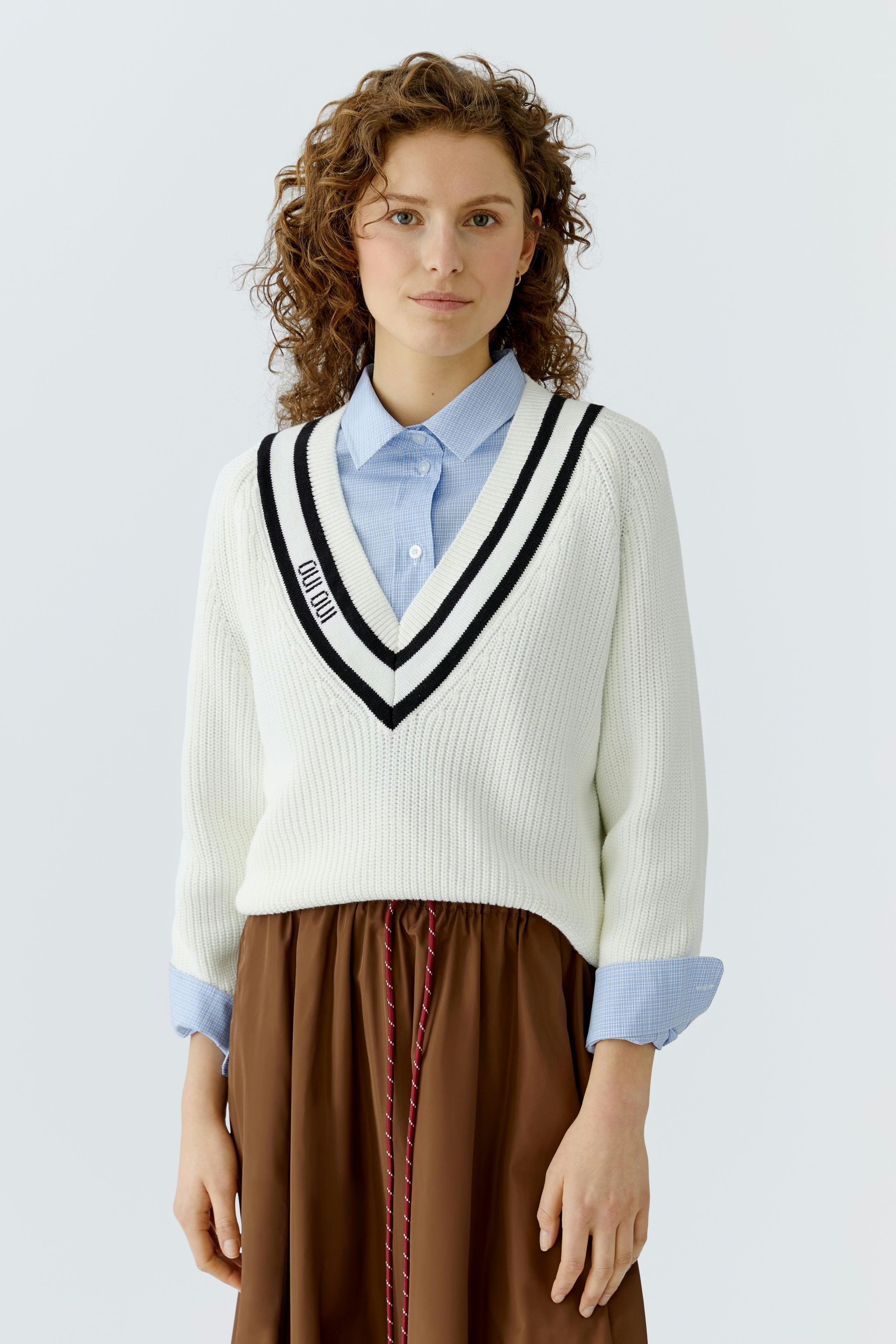 Пуловер — біло-чорний | OUI 0096499